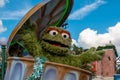 Oscar the Grouch. in Sesame Steet Party Parade at Seaworld 2 Royalty Free Stock Photo