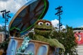 Oscar the Grouch in Sesame Steet Party Parade at Seaworld 3 Royalty Free Stock Photo
