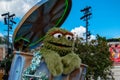 Oscar the Grouch in Sesame Steet Party Parade at Seaworld 5 Royalty Free Stock Photo