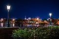 Partial view of Mexican Pyramid , Norway Pavillion and street lamps at Epcot 30