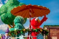 Rosita and Elmo  in Sesame Steet Party Parade at Seaworld 1 Royalty Free Stock Photo