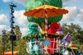 Rosita and Elmo in Sesame Steet Party Parade at Seaworld 8 Royalty Free Stock Photo