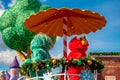 Rosita and Elmo  in Sesame Steet Party Parade at Seaworld 3 Royalty Free Stock Photo