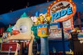 `The Simpsons` ride sign at Universal Studios Royalty Free Stock Photo