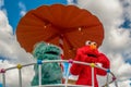 Top view of Rosita and Elmo in Sesame Street Party Parade at Seaworld 8 Royalty Free Stock Photo