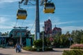 Top view of Skyliner gondolas at Hollywood Studios 17. Royalty Free Stock Photo