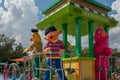 Bert, Ernie and Telly monster in Sesame Street Party Parade at Seaworld 6 Royalty Free Stock Photo