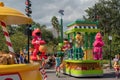 Bert and Telly Monster in Sesame Street Party Parade at Seaworld Royalty Free Stock Photo