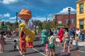 Big Bird, Rosita and Elmo playing with children in Sesame Street Party Parade at Seaworld Royalty Free Stock Photo