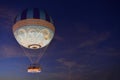 Colorfur air balloon on beatiful sunset with magenta tones at Lake Buena Vista Area.