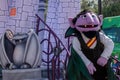 Count Von Count in Halloween Sesame Street Party Parade at Seaworld 12. Royalty Free Stock Photo