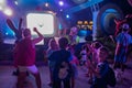 Dance Party with Zootopia characters, childs and parents at Epcot 29. Royalty Free Stock Photo