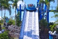 Fun family enjoys the highest descent in the world in water attractions at Seaworld Theme Park