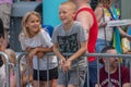 Nice brother and sister waiting for the beginning of the parade in Come Out With Pride Orlando at Lake Eola Park area 233