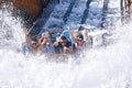 People enjoying splashing water attraction at Seaworld Theme Park. Royalty Free Stock Photo