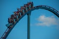 People having fun amazing Mako roller coaster at Seaworld 210.