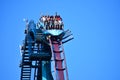 People having fun on Mako Rollercoaster at Seaworld Theme Park. Royalty Free Stock Photo