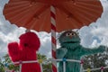 Rosita and Elmo in Sesame Street Party Parade at Seaworld 5 Royalty Free Stock Photo