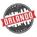 Orlando Florida Round. Travel Stamp Icon Skyline City Design Vector. Seal Vector Badge Illustration Clip Art. Royalty Free Stock Photo