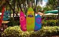 Colorful Surfboards at Seaworld Aquatica.