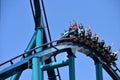 Funny people enjoying Mako Rollercoaster at Seaworld Marine Theme Park.