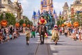 Gaston riding in Disney Villains Parade in Magic KIngdom 264 Royalty Free Stock Photo