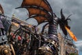 Maleficient dragon throwing fire in Disney Festival of Fantasy Parade at Magic Kigndom 6