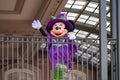 Minnie Mouse waving from the balcony at Walt Disney World Railroad in Halloween season at Magic Kingdom 7 Royalty Free Stock Photo