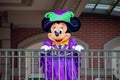Minnie Mouse waving from the balcony at Walt Disney World Railroad in Halloween season at Magic Kingdom 14 Royalty Free Stock Photo