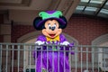 Minnie Mouse waving from the balcony at Walt Disney World Railroad in Halloween season at Magic Kingdom 17 Royalty Free Stock Photo