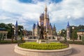 Panoramic view of Partners statue Mickey and Walt and Cinderella Castleat Magic Kingdom 158