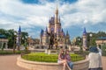 Panoramic view of Partners statue Mickey and Walt and Cinderella Castleat Magic Kingdom 159