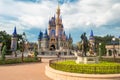 Panoramic view of Partners statue Mickey and Walt and Cinderella Castleat Magic Kingdom 160