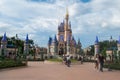 Panoramic view of Partners statue Mickey and Walt and Cinderella Castleat Magic Kingdom 161