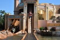 People enjoying water coaster ride in Journey to Atlantis at Seaworld Marine theme park.