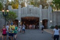 People exploring entrance tunnel to Star Wars Galaxys Edge at Hollywood Studios 69