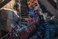 People having fun Seven Dwarfs Mine Train rollercoaster at Magic Kigndom 2