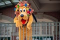 Pluto waving from the balcony at Walt Disney World Railroad in Halloween season at Magic Kingdom 2 Royalty Free Stock Photo