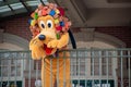 Pluto waving from the balcony at Walt Disney World Railroad in Halloween season at Magic Kingdom 3 Royalty Free Stock Photo