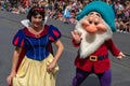 Snow White and the Seven Dwarfs in Disney Festival of Fantasy Parade at Magic Kigndom 2 Royalty Free Stock Photo