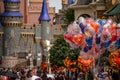 Top view of colorful Disney`s balloons in Magic KIngdom 58