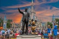 Top view of Walt Disney statue at Magic Kigndom 221 Royalty Free Stock Photo