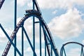 Young riders enjoying Mako roller coaster at Seaworld Theme Park. Royalty Free Stock Photo