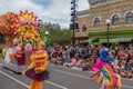 Zoe and Cookie Monster in Sesame Street Party Parade at Seaworld 42 Royalty Free Stock Photo