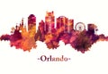 Orlando Florida skyline in red Royalty Free Stock Photo