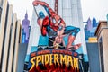 ORLANDO, FLORIDA, USA - DECEMBER, 2018: The Amazing Adventure of Spiderman, Marvel Super Hero Island, Islands of Adventure,