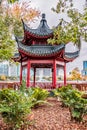 ORLANDO, FLORIDA, USA - DECEMBER, 2018: Beautiful Chinese Bodega at Lake Eola Park in Autumn Season, Downtown Orlando Royalty Free Stock Photo