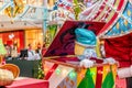 ORLANDO, FLORIDA, USA - DECEMBER, 2018: Colorful Surprise Box Christmas decoration at Mall at Millenia Royalty Free Stock Photo