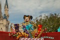 Disney main character Minnie Surprise Celebration parade on Main Street in Magic Kingdom at Walt Disney World.