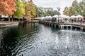 ORLANDO, FLORIDA, USA - DECEMBER, 2018: Eola Lake Park, popular destination for festivals, concerts, fundraising walks and even Royalty Free Stock Photo